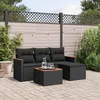 Image de Vidaxl Salon De Jardin 5 Pcs Avec Coussins Noir RÃ©sine TressÃ©e