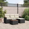 Image de Vidaxl Salon De Jardin 5 Pcs Avec Coussins Noir RÃ©sine TressÃ©e