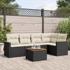 Image de Vidaxl Salon De Jardin 6 Pcs Avec Coussins Noir RÃ©sine TressÃ©e