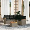 Image de Vidaxl Salon De Jardin 6 Pcs Avec Coussins Gris RÃ©sine TressÃ©e
