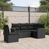 Image de Vidaxl Salon De Jardin 5 Pcs Avec Coussins Noir RÃ©sine TressÃ©e
