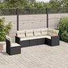 Image de Vidaxl Salon De Jardin 6 Pcs Avec Coussins Noir RÃ©sine TressÃ©e