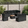 Image de Vidaxl Salon De Jardin 9 Pcs Avec Coussins Noir RÃ©sine TressÃ©e