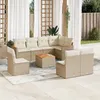 Image de Vidaxl Salon De Jardin Avec Coussins 9 Pcs Beige RÃ©sine TressÃ©e