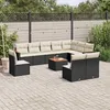 Image de Vidaxl Salon De Jardin 11 Pcs Avec Coussins Noir RÃ©sine TressÃ©e