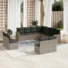 Image de Vidaxl Salon De Jardin 11 Pcs Avec Coussins Gris RÃ©sine TressÃ©e