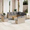Image de Vidaxl Salon De Jardin Avec Coussins 12 Pcs Beige RÃ©sine TressÃ©e