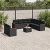 Image de Vidaxl Salon De Jardin 10 Pcs Avec Coussins Noir RÃ©sine TressÃ©e