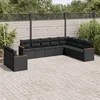 Image de Vidaxl Salon De Jardin 10 Pcs Avec Coussins Noir RÃ©sine TressÃ©e