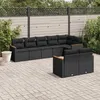 Image de Vidaxl Salon De Jardin 8 Pcs Avec Coussins Noir RÃ©sine TressÃ©e