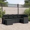 Image de Vidaxl Salon De Jardin 6 Pcs Avec Coussins Noir RÃ©sine TressÃ©e