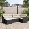 Image de Vidaxl Salon De Jardin 6 Pcs Avec Coussins Noir RÃ©sine TressÃ©e
