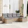 Image de Vidaxl Salon De Jardin Avec Coussins 6 Pcs Beige RÃ©sine TressÃ©e