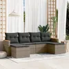 Image de Vidaxl Salon De Jardin 6 Pcs Avec Coussins Gris RÃ©sine TressÃ©e