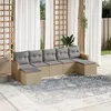 Image de Vidaxl Salon De Jardin Avec Coussins 7 Pcs Beige RÃ©sine TressÃ©e