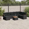 Image de Vidaxl Salon De Jardin 9 Pcs Avec Coussins Noir RÃ©sine TressÃ©e