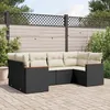 Image de Vidaxl Salon De Jardin 6 Pcs Avec Coussins Noir RÃ©sine TressÃ©e