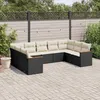 Image de Vidaxl Salon De Jardin 9 Pcs Avec Coussins Noir RÃ©sine TressÃ©e
