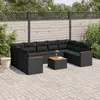 Image de Vidaxl Salon De Jardin 10 Pcs Avec Coussins Noir RÃ©sine TressÃ©e
