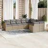 Image de Vidaxl Salon De Jardin Avec Coussins 9 Pcs Beige RÃ©sine TressÃ©e
