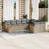 Image de Vidaxl Salon De Jardin Avec Coussins 10 Pcs Beige RÃ©sine TressÃ©e
