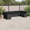 Image de Vidaxl Salon De Jardin 10 Pcs Avec Coussins Noir RÃ©sine TressÃ©e