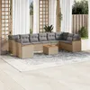 Image de Vidaxl Salon De Jardin 11 Pcs Avec Coussins Beige RÃ©sine TressÃ©e