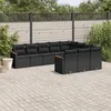 Image de Vidaxl Salon De Jardin 10 Pcs Avec Coussins Noir RÃ©sine TressÃ©e