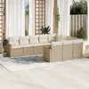Image de Vidaxl Salon De Jardin Avec Coussins 10 Pcs Beige RÃ©sine TressÃ©e