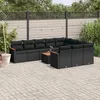 Image de Vidaxl Salon De Jardin 11 Pcs Avec Coussins Noir RÃ©sine TressÃ©e