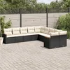 Image de Vidaxl Salon De Jardin 10 Pcs Avec Coussins Noir RÃ©sine TressÃ©e
