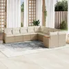 Image de Vidaxl Salon De Jardin Avec Coussins 10 Pcs Beige RÃ©sine TressÃ©e