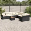 Image de Vidaxl Salon De Jardin 11 Pcs Avec Coussins Noir RÃ©sine TressÃ©e