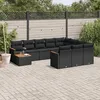 Image de Vidaxl Salon De Jardin 11 Pcs Avec Coussins Noir RÃ©sine TressÃ©e