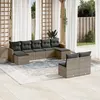 Image de Vidaxl Salon De Jardin 9 Pcs Avec Coussins Gris RÃ©sine TressÃ©e