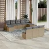 Image de Vidaxl Salon De Jardin Avec Coussins 10 Pcs Beige RÃ©sine TressÃ©e
