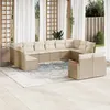 Image de Vidaxl Salon De Jardin Avec Coussins 12 Pcs Beige RÃ©sine TressÃ©e