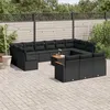 Image de Vidaxl Salon De Jardin Avec Coussins 14 Pcs Noir RÃ©sine TressÃ©e