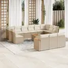 Image de Vidaxl Salon De Jardin Avec Coussins 14 Pcs Beige RÃ©sine TressÃ©e