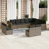 Image de Vidaxl Salon De Jardin Avec Coussins 12 Pcs Gris RÃ©sine TressÃ©e