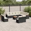 Image de Vidaxl Salon De Jardin Avec Coussins 13 Pcs Noir RÃ©sine TressÃ©e