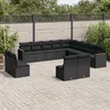 Image de Vidaxl Salon De Jardin Avec Coussins 13 Pcs Noir RÃ©sine TressÃ©e