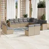 Image de Vidaxl Salon De Jardin Avec Coussins 13 Pcs Beige RÃ©sine TressÃ©e