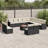 Image de Vidaxl Salon De Jardin Avec Coussins 14 Pcs Noir RÃ©sine TressÃ©e