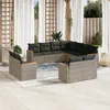 Image de Vidaxl Salon De Jardin 11 Pcs Avec Coussins Gris RÃ©sine TressÃ©e