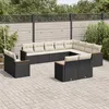 Image de Vidaxl Salon De Jardin 12 Pcs Avec Coussins Noir RÃ©sine TressÃ©e