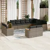 Image de Vidaxl Salon De Jardin Avec Coussins 12 Pcs Gris RÃ©sine TressÃ©e