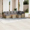 Image de Vidaxl Salon De Jardin Avec Coussins 10 Pcs Beige RÃ©sine TressÃ©e