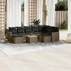 Image de Vidaxl Salon De Jardin Avec Coussins 10 Pcs Gris RÃ©sine TressÃ©e
