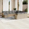 Image de Vidaxl Salon De Jardin Avec Coussins 12 Pcs Beige RÃ©sine TressÃ©e